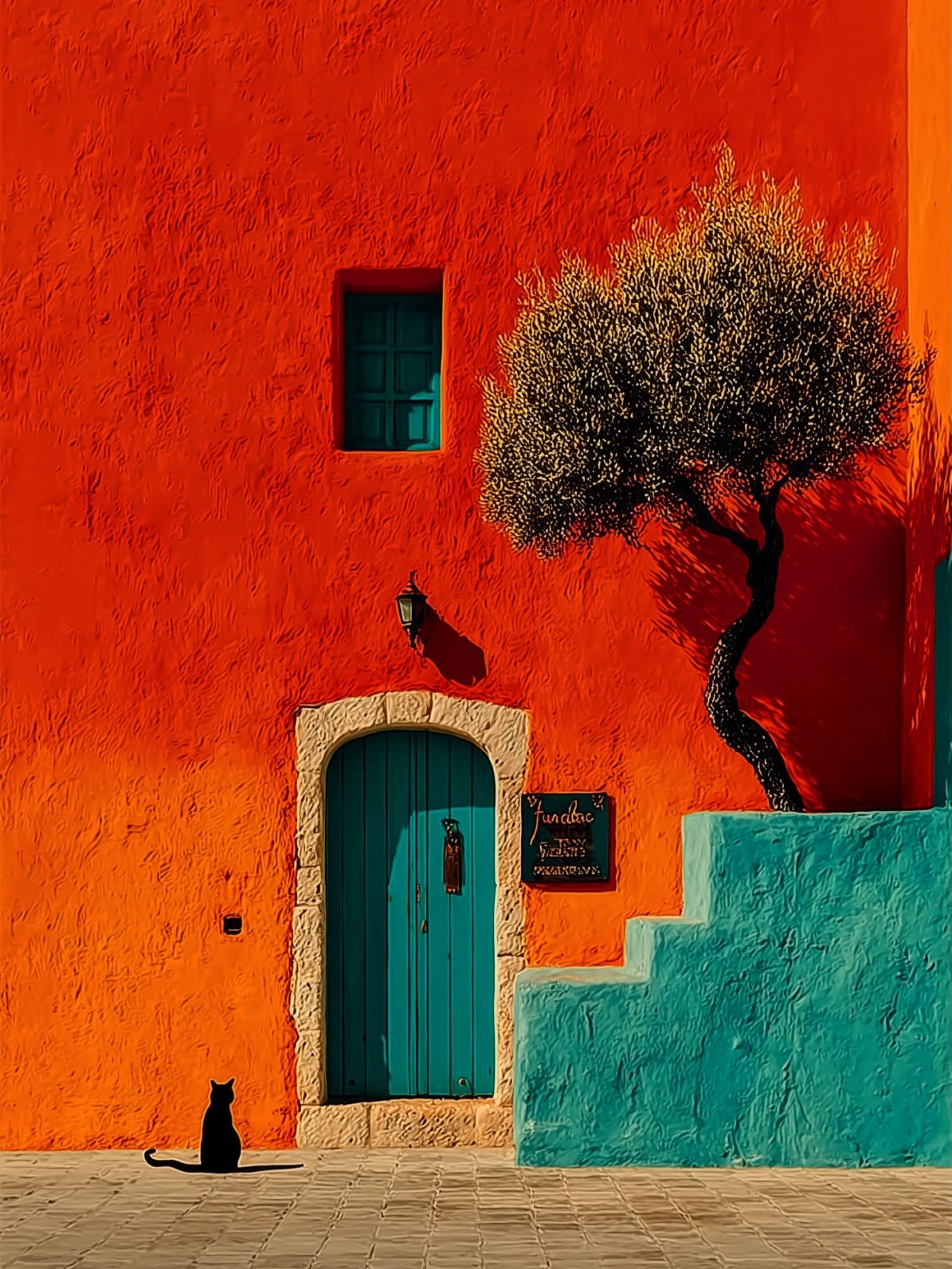 Fachada de colores, imagen de referencia arquitectónica